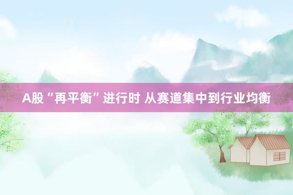 A股“再平衡”进行时 从赛道集中到行业均衡