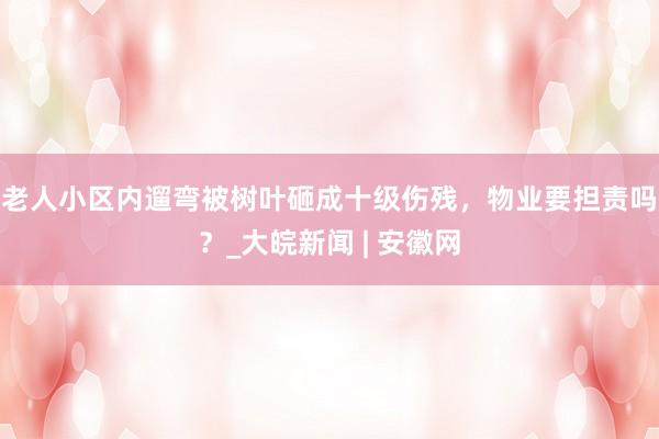 老人小区内遛弯被树叶砸成十级伤残，物业要担责吗？_大皖新闻 | 安徽网