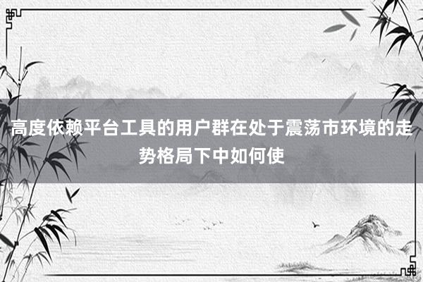 高度依赖平台工具的用户群在处于震荡市环境的走势格局下中如何使