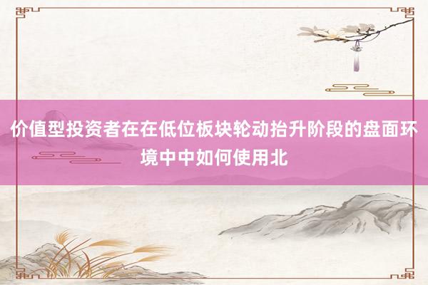 价值型投资者在在低位板块轮动抬升阶段的盘面环境中中如何使用北