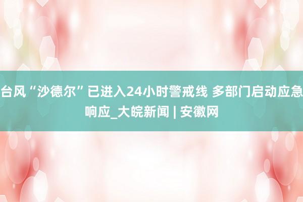 台风“沙德尔”已进入24小时警戒线 多部门启动应急响应_大皖新闻 | 安徽网