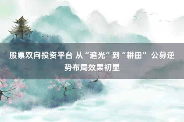 股票双向投资平台 从“追光”到“耕田” 公募逆势布局效果初显