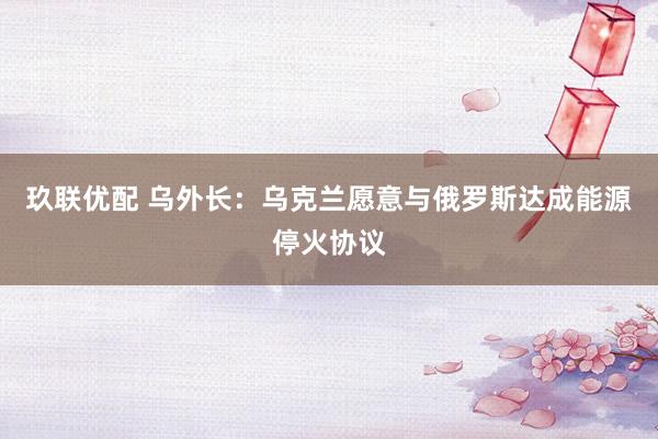 玖联优配 乌外长：乌克兰愿意与俄罗斯达成能源停火协议