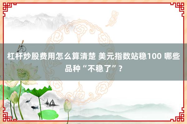 杠杆炒股费用怎么算清楚 美元指数站稳100 哪些品种“不稳了”？