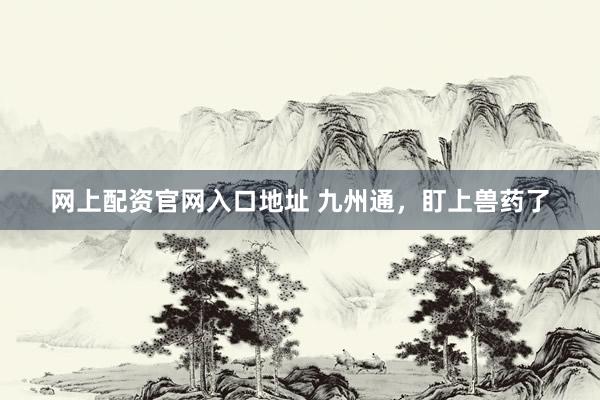 网上配资官网入口地址 九州通,盯上兽药了